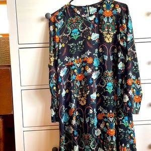 Zara Floral Long Sleeve Mini Dress